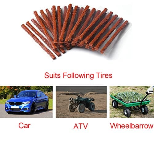 DAIFUQIHUA 100 Pcs Tire Plugs, The Strings of Tire Repair Kit, Tire Patch Plugs, Plugs to Fix A Flat, Suits Car, ATV, UTV, Motorcycle, Wheelbarrow - Thumbnail 6