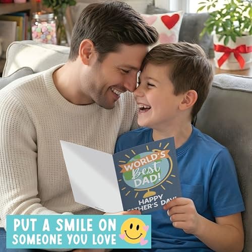 Hadley Designs Happy Father's Day Card from Son or Daughter - Fathers Day Cards from Kids, Fathers Day Card for Son Husband Brother Uncle Son-in-law or Father-in Law - Thumbnail 5