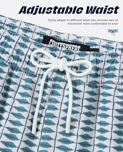 CoozySphere Men's Swim Trunks with Compression Liner 7 Inch Swim Shorts Bathing Suit Beach Swimsuits XL - Thumbnail 3