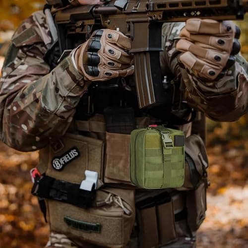 Tactical Emergency First Aid Kit: MOLLE Admin Pouch IFAK - Wound Dressing Blood Control EMT Survival Trauma Kit 6" Bandage- Camp Travel Car Medic Kit - Thumbnail 5