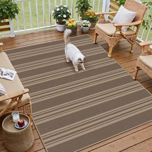 PureCozy Striped Easy Jute Rug 3x5 Nature Entryway Carpet Washable Non Slip Office Door Mat Farmhouse Neutral Non Shedding Small Indoor Outdoor Rug for Bathroom Kitchen Bedroom Living Room - Image 1