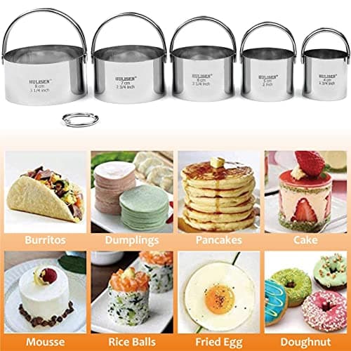 HULISEN Stainless Steel Biscuit Cutter Set, Silicone Mat, Pastry Scraper and Dough Blender, Sturdy & Long-Lasting with Ergonomic Rubber Grip, Professional Baking Dough Tools, Gift Package (4 Pcs/Set) - Thumbnail 3