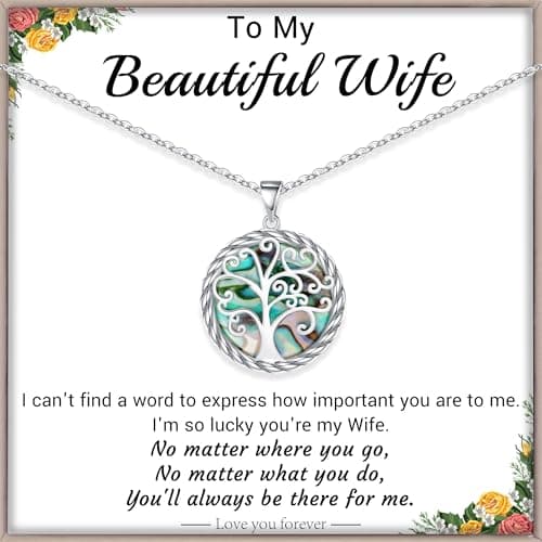 Btysun Wife Birthday Gift Ideas, Mothers Day Gifts for Wife Mothers Day Gift Tree of Life Necklace for Women Christmas Stocking Stuffers for Her Anniversary Jewelry