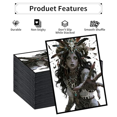 MTG Card Sleeves, Ultra Clear Front & Matte Finish Back, 100 Count Standard Size Matte Art Sleeve for Magic The Gathering (Witch) - Thumbnail 3