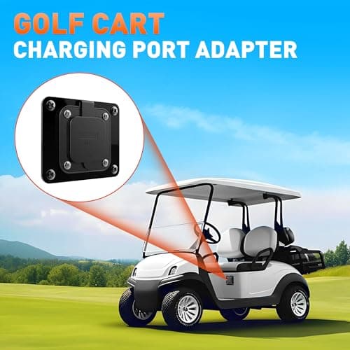 Golf Cart Charging Port Adapter 4 Holes, 110V AC 36V Adapter Plate Compatible with EZGO TXT EZ-GO Golf Cart Lithium Battery Conversion Install and On Board Charging - Thumbnail 2