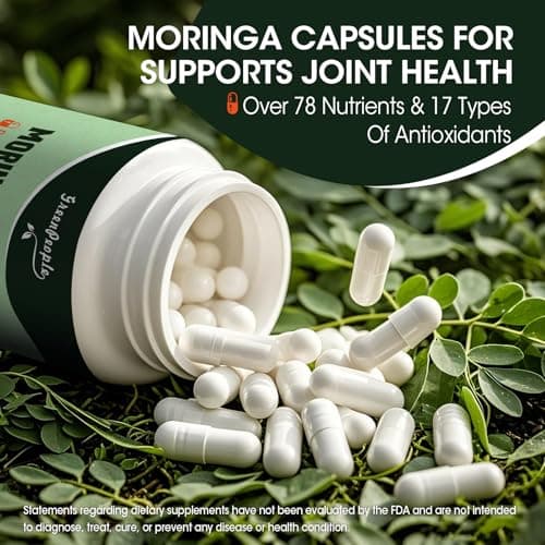 Moringa Capsules 1000mg with Turmeric, Green Tea & Ginger Extract - 7-in-1 Superfood Supplement for Energy, Immune Support & Joint Comfort - Vegan, Non-GMO Antioxidant Blend for Men & Women, 120 Ct - Thumbnail 6