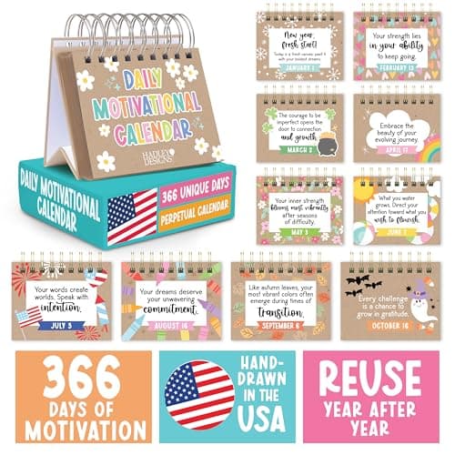 Hadley Designs Daily Motivational Quotes for Desk - Inspirational Desk Calendar 2026, Motivational Desks Calendars 2026, Perpetual Calendar, Daily Affirmations for Women, Teacher Appreciation Gifts - Thumbnail 3