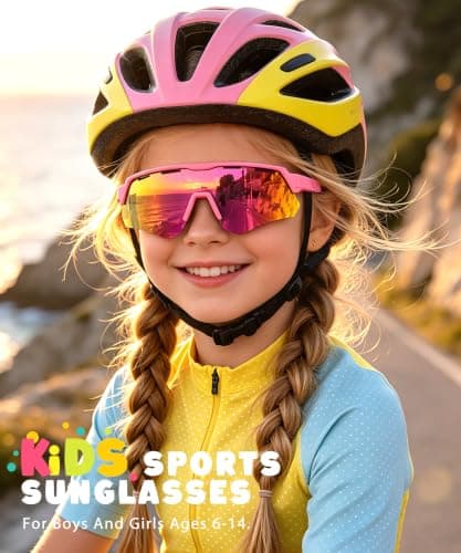 KALIYADI Polarized-Kids-Sunglasses Youth Baseball Sunglasses: Cycling Running for Boys Girls UV400 Protection Age 6-14 - Thumbnail 3