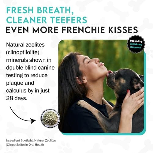 Dog Teeth Cleaning Powder–Natural Dog Dental Powder for Teeth Cleaning, Breath Freshener & Plaque Remover–Tartar Control, Oral Care &Bad Breath Treatment-French Bulldog Optimized Great for all breeds - Thumbnail 3
