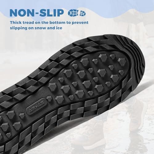 AIRHAS Women's Winter Warm Snow Boots for Women Comfortable botas para nieve de mujer Womens Ankle Boots Fashion Booties(black,7.0) - Thumbnail 5