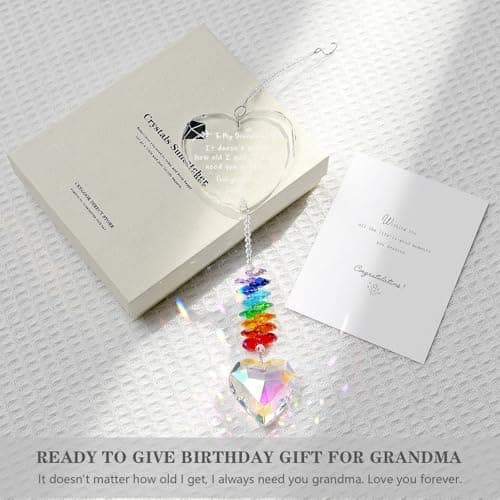 Grandma Gifts, K9 Crystal Suncatcher Grandma Birthday Gifts from Granddaughter Grandson Grandchildren Grandkids for Mothers Day Christmas - Thumbnail 4