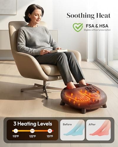 Heycool 2026 Upgrade FSA Eligible HSA Foot Massager, Shiatsu Foot Massager Machine with Heat and Compression for Plantar Fasciitis Neuropathy, Remote Control, Gifts, Size 14 - Thumbnail 3