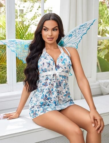 Avidlove Lingerie for Women Sexy Babydoll Chemise Sheer Mesh Nightwear - Thumbnail 4