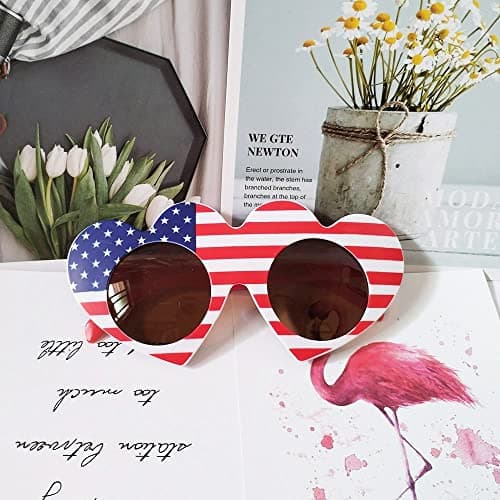 JAKADYUKS American Flag Glasses 8pcs, Fourth 4th of July Party Accessories, USA Veterans Day decoration Memorial Day Patriotic Party Favors, Red White and Blue Photo Booth Props - Thumbnail 4