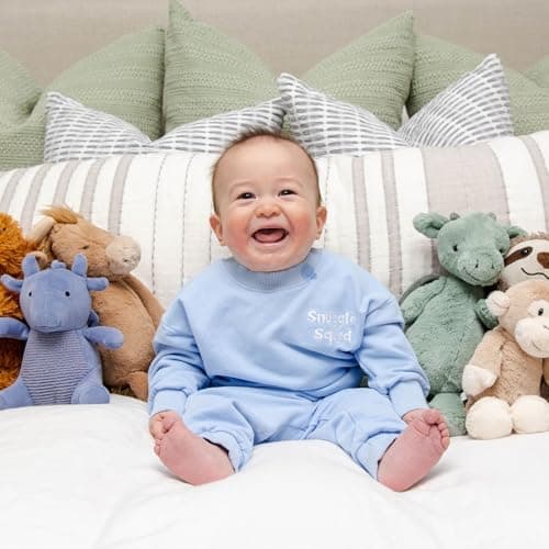 Snuggle Squad Organic Cotton Baby & Toddler Sweatsuit – 2pc Cozy Premium Sweatshirt & Jogger Set – OEKO-TEX Certfied Outfit Size: 4T, Baby Blue - Thumbnail 3