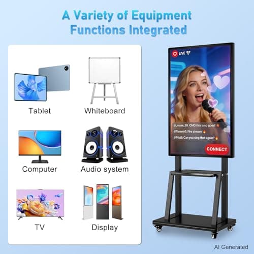 JYXOIHUB Smart Board, 55 Inch Digital Electronic Whiteboard and Smartboard for Classroom, Screen Mirroring for Live Streaming Capacitive Touchscreen, Displays and Player for Advertisin (Board Only) - Thumbnail 4