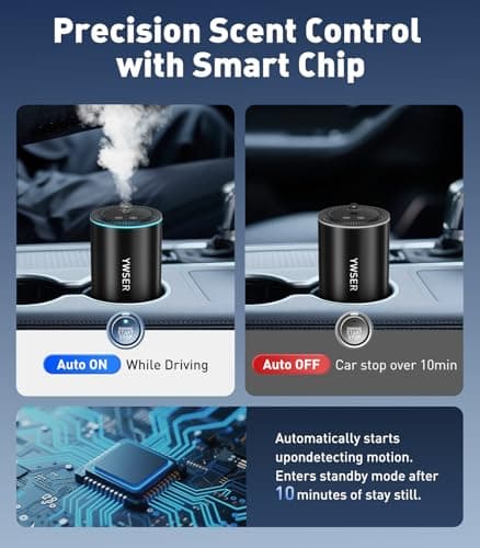 Smart Car Air Freshener, Car Air Freshener Diffuser with Starry Sky Projection and 50ml Perfume, Auto On/Off Intelligent, 3 Mode Adjustable Rechargeable Aroma Diffuser, Cologne - Thumbnail 3