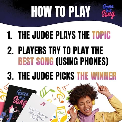 Game That Song - Compete to Play The Best Song! Fun Music Games for Adults and Teens - Great for Music Gifts, Singers, White Elephant Gifts for Adults, Secret Santa, Stocking Stuffers or Karaoke - Thumbnail 2