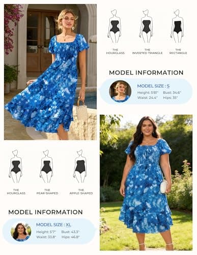 GRACE KARIN Womens Summer Floral Maxi Dress 2026 Flowy Wedding Guest Dress A Line Boho Dresses Fashion Clothing with Pockets Blue Floral M - Thumbnail 3