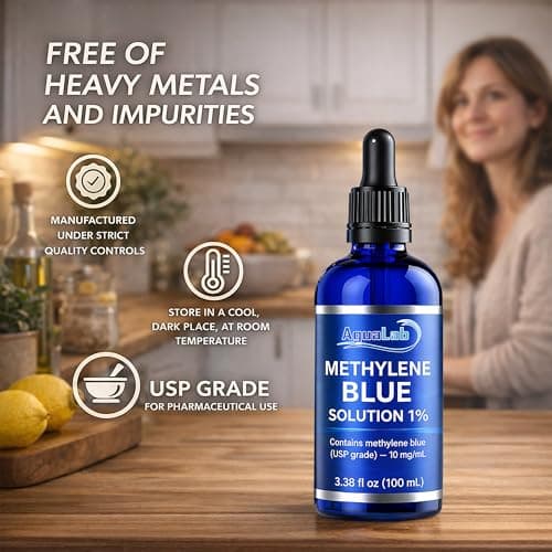 Methylene Blue Drops 1% USP Grade 99.99% Pure | No Detectable Heavy Metals – Third-Party Lab Tested | Pharmaceutical Grade Solution | 100 mL Glass Dropper Bottle | Laboratory Research Use - Thumbnail 5