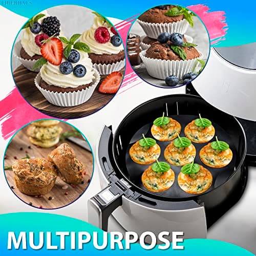 Air Fryer Muffin Pan (7 Cups) – 6.9" Round Egg Bites Silicone Mold Compatible with 3.5–5.8l Fryers, Heat Resistant & Dishwasher Safe – Nonstick Silicone Muffin Pan for Muffins, Egg Bites & Easy Snacks - Thumbnail 4
