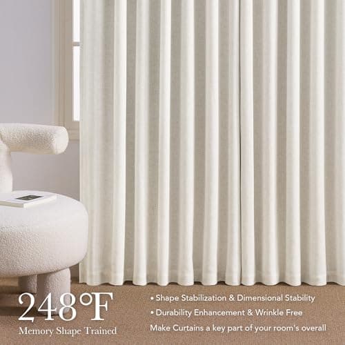 NICETOWN PRO 100% Blackout Pinch Pleated Curtains 96 inches Long 2 Panels Set, Linen Blend Thermal Drapes Window Treatments for Living Room/Bedroom, W40 x L96 - Thumbnail 5