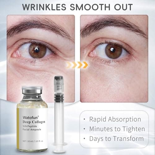 Silk Peptide Intensive Lifting Ampoule, Deep Collagen Silk Peptide Intensive Lifting Serum, Anti Aging Peptides Serum for Face Tightening, Lifting, Smoothing, Hydrating, 60ml/2.03 fl.oz - Thumbnail 2