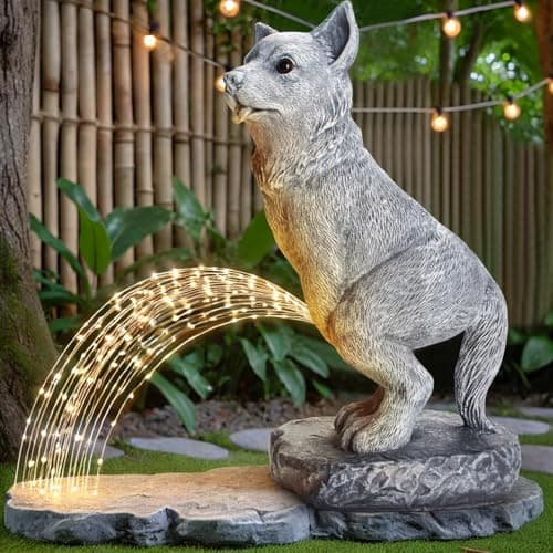 VOFSTAND Garden Statues Dog Statue with Solar LED Light, Ideal Gifts for Friends or Family's Birthday, Outdoor Decorations for Yard - Image 1