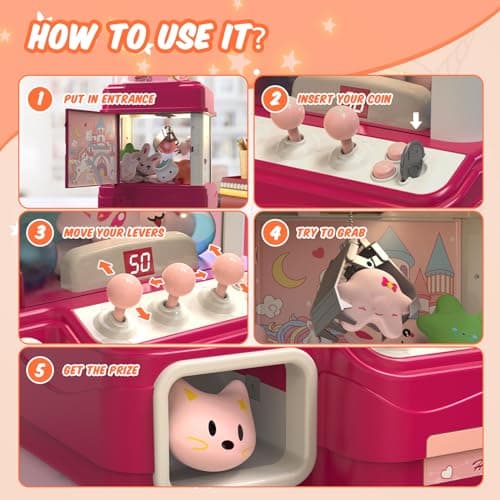 Skirfy 15” Claws Machines for Kids Adults with Sound Light, Vending Machine Candy Grabber Prize Dispenser Toys, Unicorns Claws Machines Electric Control,Birthday Girl Toys Gift - Thumbnail 6