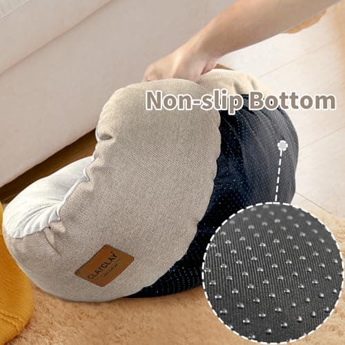 CLAYCLAY Cozy Round Cat Bed – Soft, Comfortable Cushion for Cats & Kittens – Non-Slip, Machine Washable, Plush Sleep Bed for Cats, Ideal for Resting & Napping up to 20lbs - Thumbnail 4