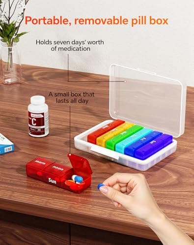 LEGUO 4-Tier Medicine Cabinet Organizer with Leather Handle, Empty Plastic First Aid Kit, Multipurpose Storage Box with A Portable Weekly Pill Organizer for Family Emergencies, Home - Thumbnail 6