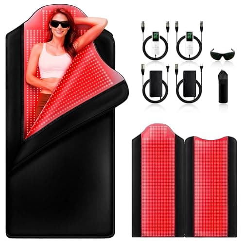 INTEO Dual Red Light Therapy Mat Full Body, 74'' x 34'' Whole Infrared Light Therapy 3 Modes Intensity Red Light with 9 Timing Function, 660nm 850nm Home Red Light Blanket for Body Skin Muscle Joint