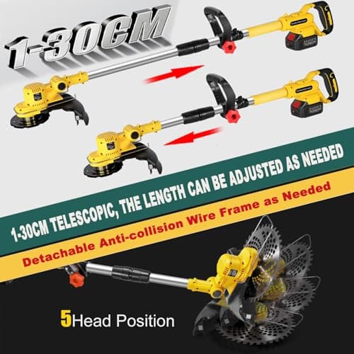 YEXLXLN Weed Wacker Cordless for Dewalt 20V MAX Battery, 4-in-1 Electric Weed Wacker, Weed Eater with 5 Types of Blades, for Lawn, Yard and Bush Trimming (No Battery) - Thumbnail 4