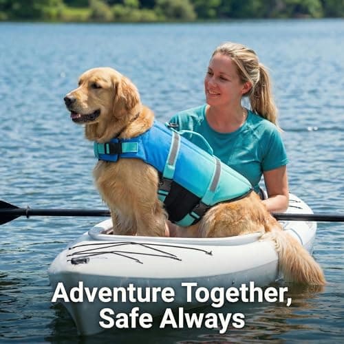 Doglay Dog Life Jacket, Dog Life Vest for Swimming Boating, Adjustable Puppy Life Jacket with Reflective Stripes, Superior Buoyancy Pet Swimming Vest for Small Medium and Large Dogs - Thumbnail 4