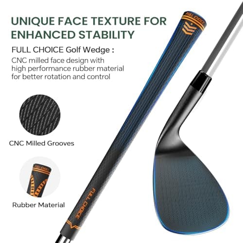 FULL CHOICE Golf Wedges, 52 Degree Golf Sand Wedge, Gap Wedge, Lob Wedge Golf Clubs, Wedges Golf Clubs for Men Women Right Hand, CNC Milled Face for More Spin and Control - Thumbnail 2