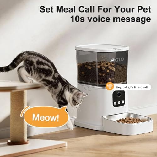 PGID Automatic Cat Feeder with 4K Camera,2.4G Auto Dog Feeder w Night Vision,Pet Feeder w2-Way Audio,Timed Cat Feeders for Dry Food,Dogs Food Dispenser w APP Control 5L - Thumbnail 5