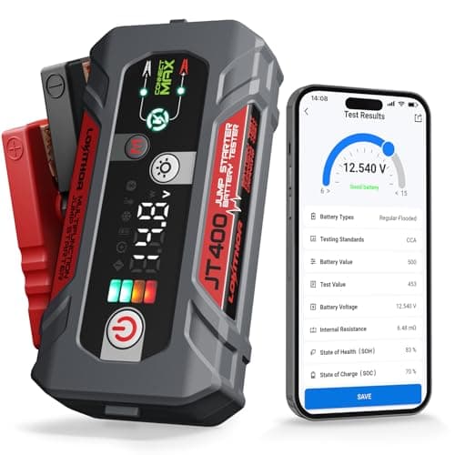 LOKITHOR JT400 2500A Portable Jump Starter with 100–2000 CCA Battery Tester, 12V Car Battery Jump Starter for Up to 8.5L Gas or 6.5L Diesel Engines, Smart Bluetooth Automotive Battery Load Tester - Image 1