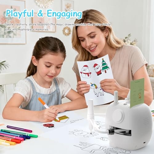 Drawing Robot for Kids: Interactive Educational Toy - Auto Drawing Machine with 192 Cards & 10 Pens - Montessori Learning Gifts for 3-8 Year Old Boys Girls - Thumbnail 2