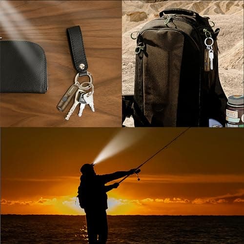 TUNENGE S15 Keychain Flashlight- Super Bright 650 High Lumens,UCB C Rechargeable EDC Pocket Flashlight,Mini Flashlight-Light with Magnetic Suitable for Hiking, Emergency (Brown) - Thumbnail 6