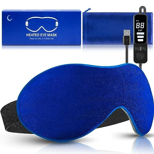 Heated Eye Mask, Dry Eye Mask Heat Eye Compress with Flaxseed, Warm Eye Compress Heating Pad with Temperature Timer Control for Sleep, Blepharitis, Dark Circles, MGD, Puffy Eyes - Image 1
