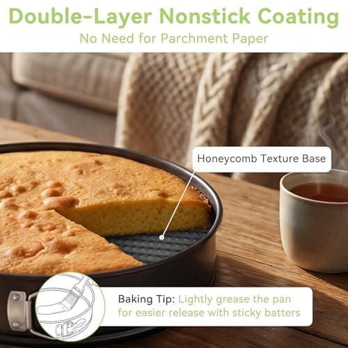 USLAI Springform Pan, 6 Inch Nonstick Cheesecake Pan with Removable Bottom, Easy to Clean, Ideal for Baking Cakes, Pies and Quiches - Thumbnail 2