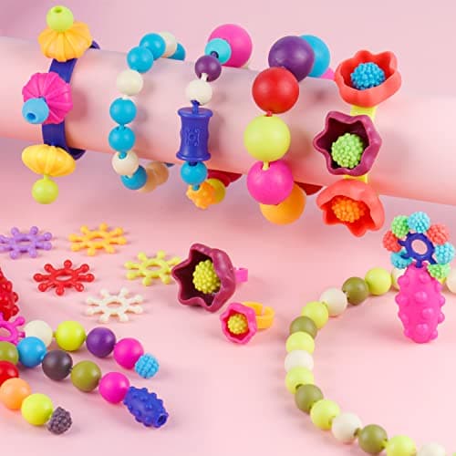 NEXBOX Girls Crafts Jewelry Making Kit for Toddlers - Pop Beads Toys Sets for Little Kids Age 3 4 5 6 Year Old, Ideas Birthday Gifts - Thumbnail 5