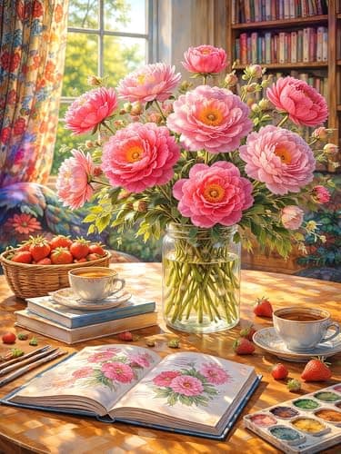 Teemosreal 1000 Piece Puzzle for Adults, Floral Morning Jigsaw Art