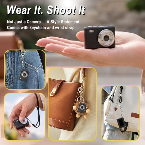 Mini Keychain Camera 1080P – Vintage Tiny Digital Camera with 32GB Card, 12MP Photo Mini Camera Keychain, Birthday Gifts for Women and Men, Graduation Gifts for Teens Girls Boys - Thumbnail 6
