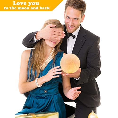 LOGROTATE Moon Lamp, 16 Colors LED Night Light for Kids 3D Printing Moon Light with Stand& Remote/Touch Control & Timing, Moon Light Lamp for Kid Friend Birthday Gifts, Room Decor (Diameter 4.8 INCH) - Thumbnail 5