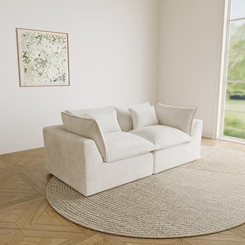 Fachmaih Boneless Loveseat Couch Sectional Cloud Couch Oversized Modular Sectional Sofa Modern Cloud Sofa Couches with Pillow for Living Room Bedroom - Image 1