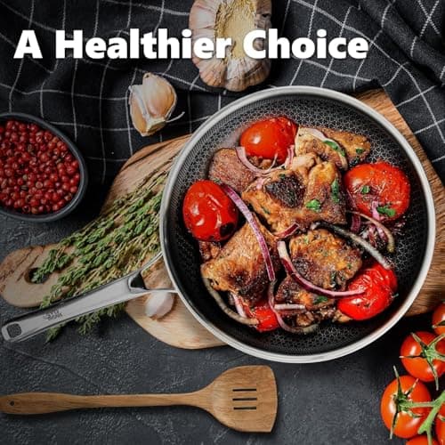 OATOFP Non Stick Frying Pans 12 inch, Hybrid Frying Skillets Nonstick,non stick Stainless Steel Pans, Dishwasher and Oven-Safe Chef Pan, Induction Compatible Cooking Pan, PFOA Free Cookware - Thumbnail 2