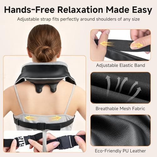 Senluyi 6D Neck Massager for Pain Relief Deep Tissue, Kneading Shiatsu Neck and Shoulder Massager with Heat,Cordless Massager for Back and Shoulder Pain, Mothers Day Gifts for Women Fathers Day Men - Thumbnail 5