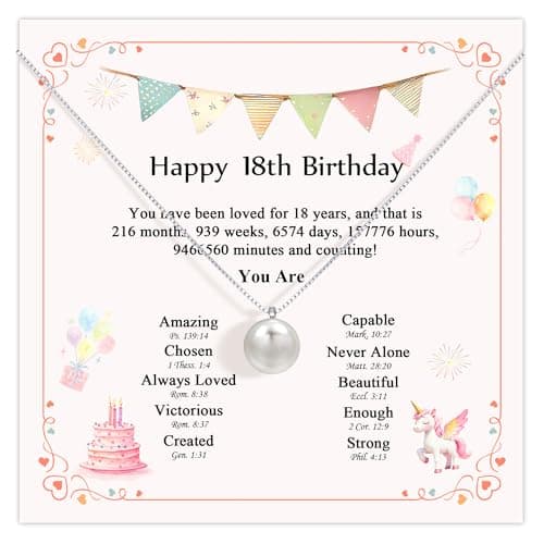 Pearl Necklaces Birthday Gifts for Girls - 925 Sterling Silver Single Freshwater Pendant Jewelry Adjustable Chain Sweet Dainty Trendy with Card Beauty Meaningful Present for Teen Girl (18 Years Old) - Image 1