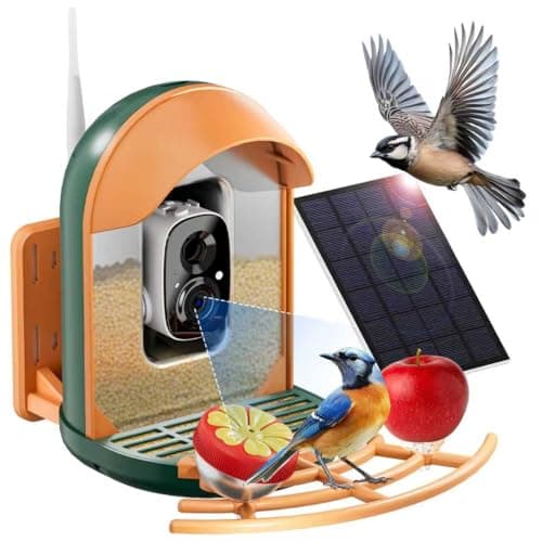 Bird Feeder with Camera, Smart Birdfeeder with Cam Solar Powered, 2K HD Video, AI Identification, Instant Arrival Alerts, IP66 Bird Bath & Feeder,Gift for BirdLover (with Stand, Dark Green) - Image 1